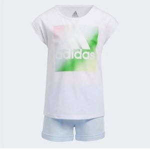Girls Adidas shirt and shorts set